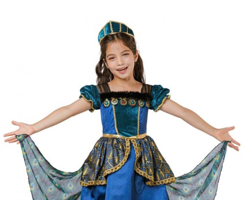 Zestaw dla dzieci Pawia Księżniczka Przebranie Kostium rozm. 110/120 cm