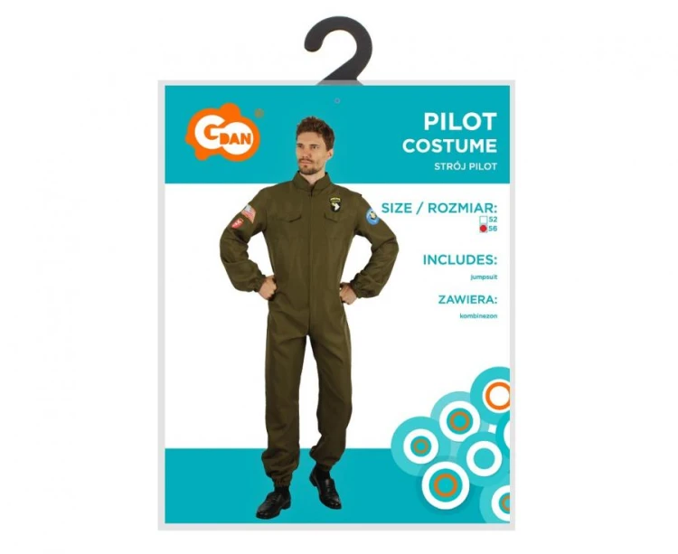 Strój dla dorosłych Pilot Przebranie Strój Kostium na Imprezę rozm. 56