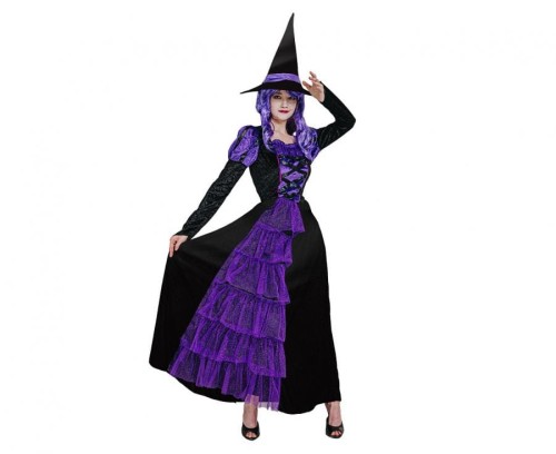 Zestaw dla dorosłych Fioletowa Czarownica Przebranie Strój Kostium rozm. M