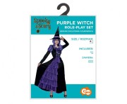 Zestaw dla dorosłych Fioletowa Czarownica Przebranie Strój Kostium rozm. S