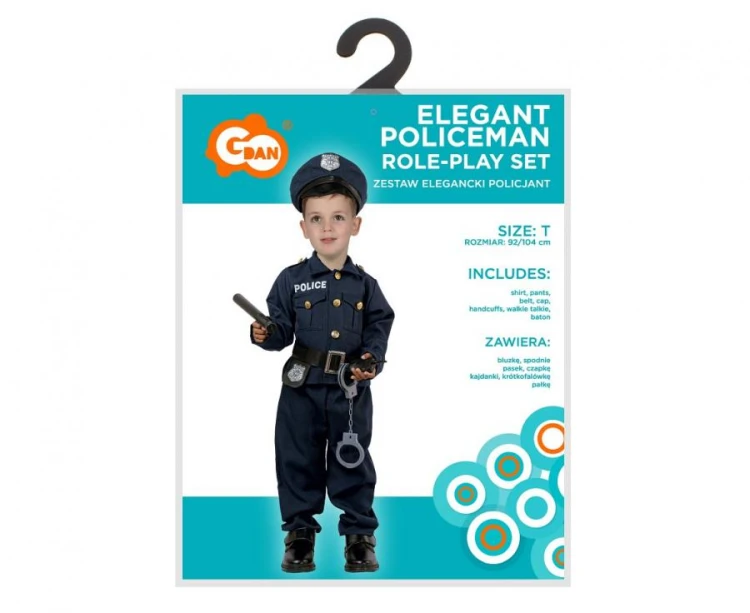 Zestaw dla dzieci Elegancki Policjant Przebranie Strój Kostium 92/104 cm