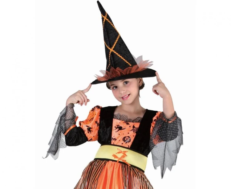 Zestaw dla dzieci Dyniowa Czarownica Przebranie Kostium rozm. 110/120 cm