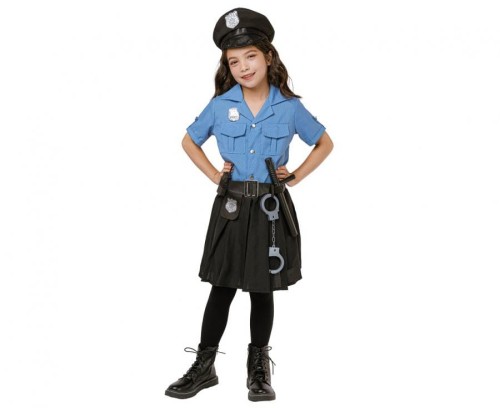 Zestaw dla dzieci Niebieska Policjantka Przebranie Strój Kostium 110/120 cm