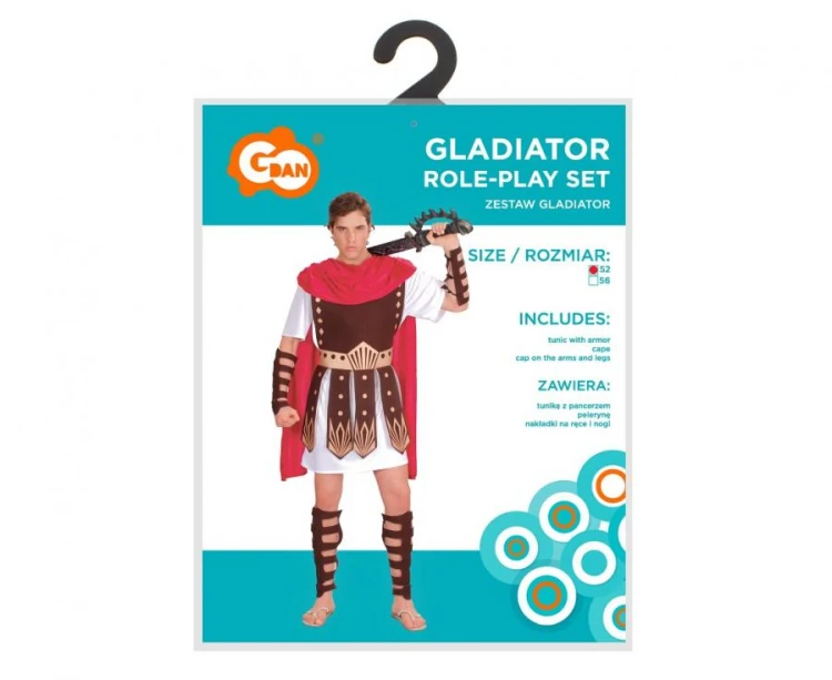 Zestaw dla dorosłych Gladiator Przebranie Strój Kostium na Imprezę rozm. 52