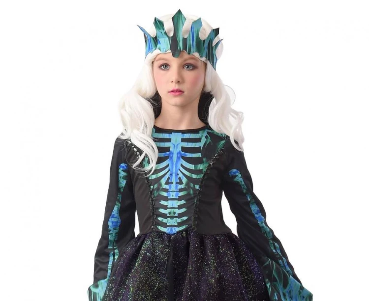 Zestaw dla dzieci Królowa Kościotrup Przebranie Strój Kostium 130/140 cm