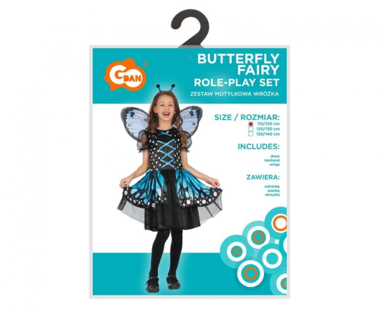 Zestaw dla dzieci Motylkowa Wróżka Przebranie Strój Kostium rozm.110/120 cm