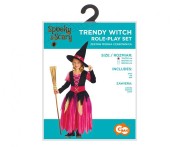 Zestaw dla dzieci Modna Czarownica Przebranie Strój Kostium rozm. 110/120 cm