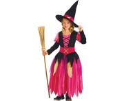Zestaw dla dzieci Modna Czarownica Przebranie Strój Kostium rozm. 120/130 cm