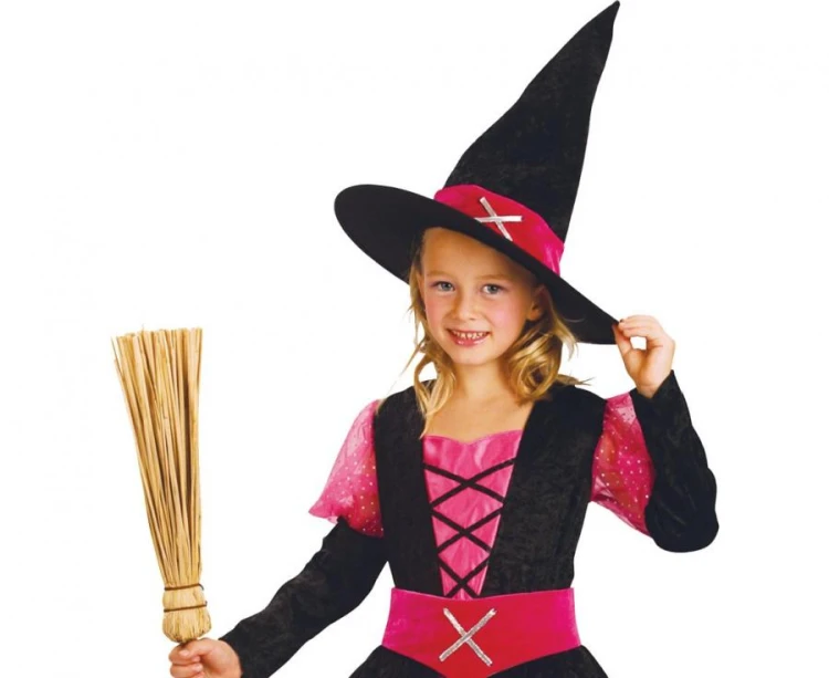 Zestaw dla dzieci Modna Czarownica Przebranie Strój Kostium rozm. 120/130 cm