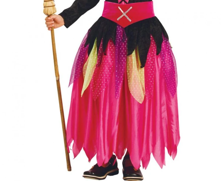 Zestaw dla dzieci Modna Czarownica Przebranie Strój Kostium rozm. 120/130 cm