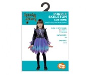 Strój dla dzieci Fioletowy Kościotrup Przebranie Kostium rozm. 110/120 cm