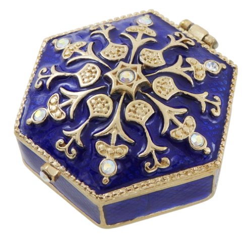 Bogato Zdobione Mini Metalowe Pudełeczko Prezentowe z Kryształkami  (1).jpg