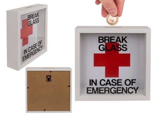 Drewniana Skarbonka Rozbij Szybkę w sytuacji awaryjnej Szklana .jpg