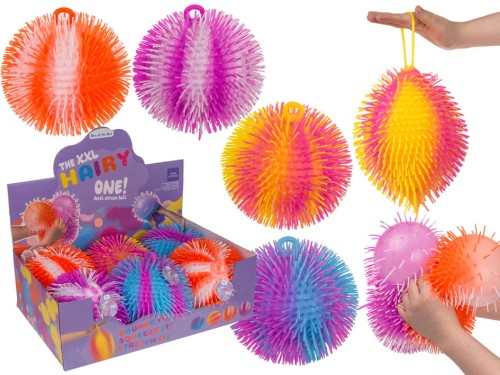 Mięciutka Gumowa Piłka z Włoskami XL Kolorowy Relaks i Zabawa Antystresowa .jpg