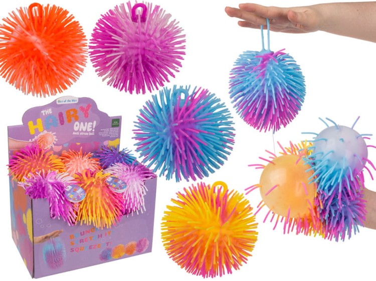 Gumowa Piłka z Włoskami Kolorowy Antystresowa Gniotek .jpg