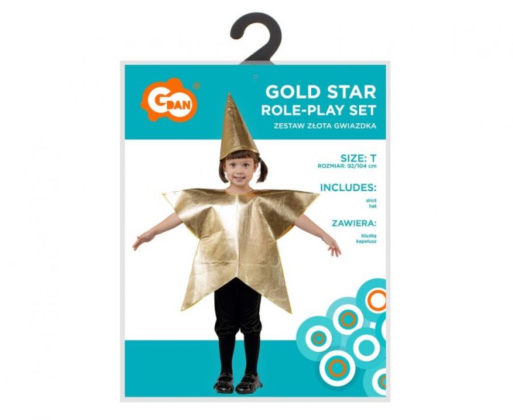 Zestaw dla dzieci Złota Gwiazdka (bluzka, kapelusz), rozm. 92/104 cm