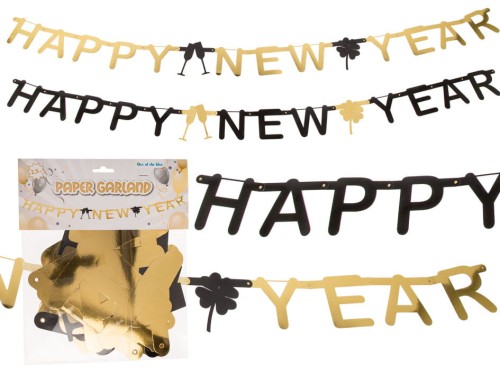 Papierowa Girlanda Happy New Year Dekoracja na Nowy Rok Sylwester .jpg