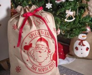Worek świąteczny z juty Mikołaj rozm. 70x100 cm na prezenty