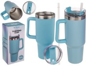 Gigantyczny Kubek Termiczny Duży Wielki XXL z rurką do picia Niebieski .jpg