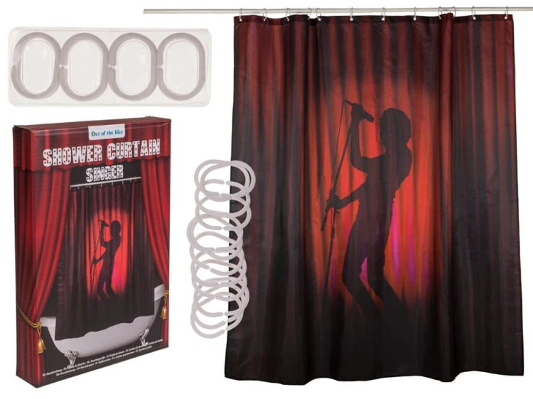 Zasłona Prysznicowa z Wizerunkiem Wokalisty Stylowa Dekoracja Łazienki .jpg