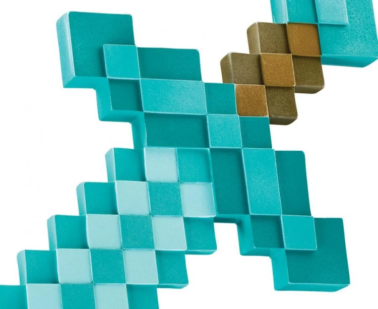 Miecz plastikowy Minecraft licencja Turkusowy 51cm