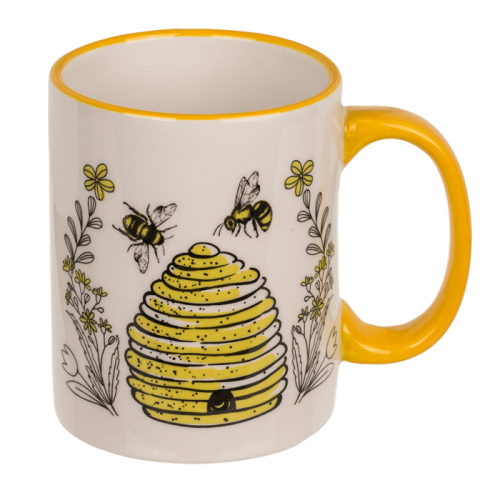 Kubek Ceramiczny Pszczółki z Ulem i kwiatkami Słodki prezent 250ml  (1).png