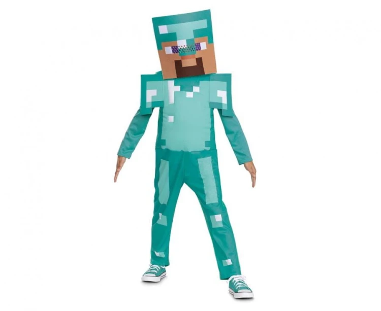 Strój Przebranie Kostium Steve Diamond Minecraft licencja rozm.S (4-6 lat)