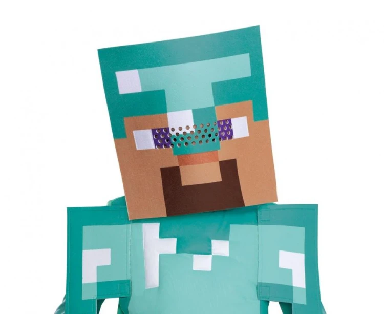 Strój Przebranie Kostium Steve Diamond Minecraft licencja rozm. M (7-8 lat)