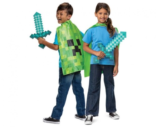 Zestaw Minecraft Przebranie Strój Kostium miecz, peleryna rozm. uniwersalny