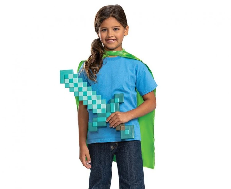 Zestaw Minecraft Przebranie Strój Kostium miecz, peleryna rozm. uniwersalny
