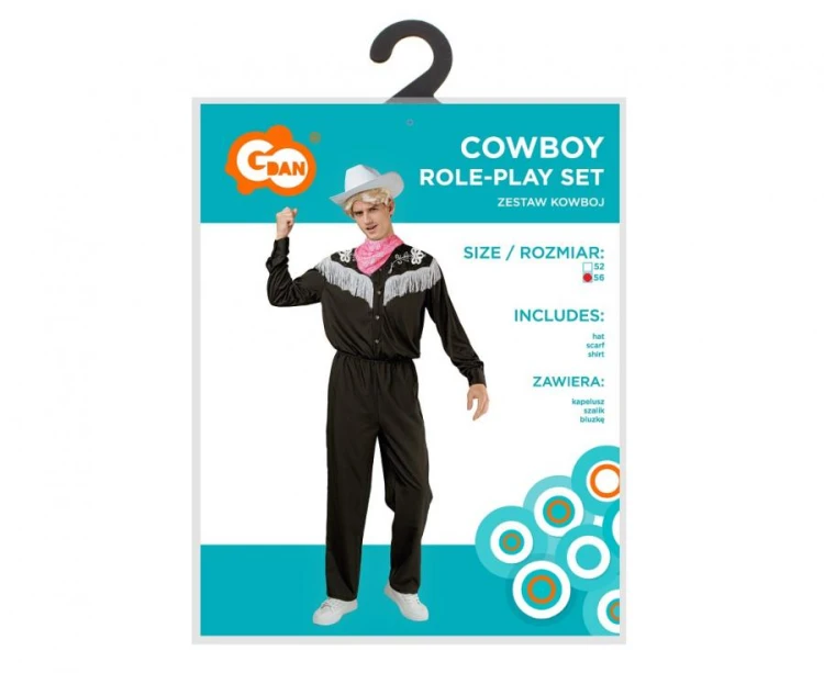 Zestaw dla dorosłych Przebranie Strój Kostium Kowboj rozm. 52