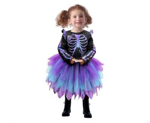 Strój dla dzieci Błyszczący Kościotrup Przebranie Kostium rozm. 92/104 cm