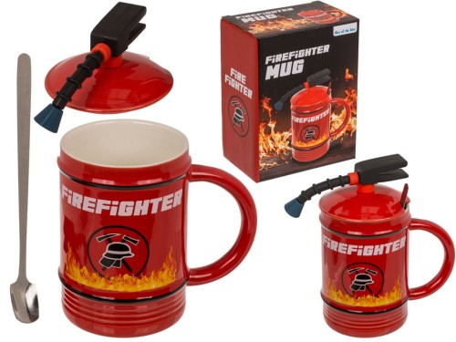 Kubek Ceramiczny Strażak Gaśnica Butla Stylowy Gadżet dla Bohaterów 450 ml .jpg