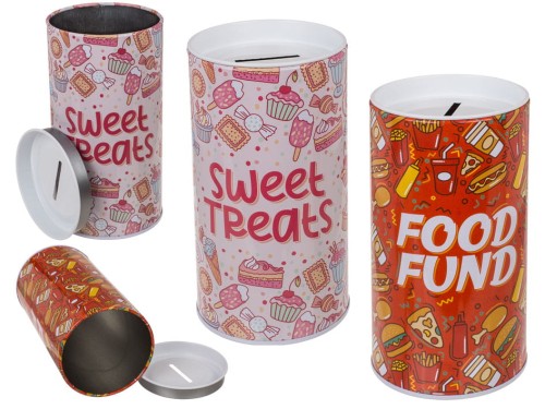 Metalowa Skarbonka Fas Food lub Lody Słodycze z napisami kolorowa mix  (1).jpg