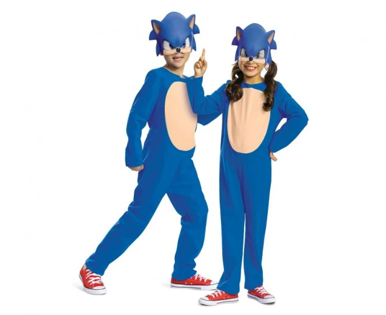 Strój Sonic Basic Przebranie Kostium Kombinezon z maską  rozm. L (10-12 lat)