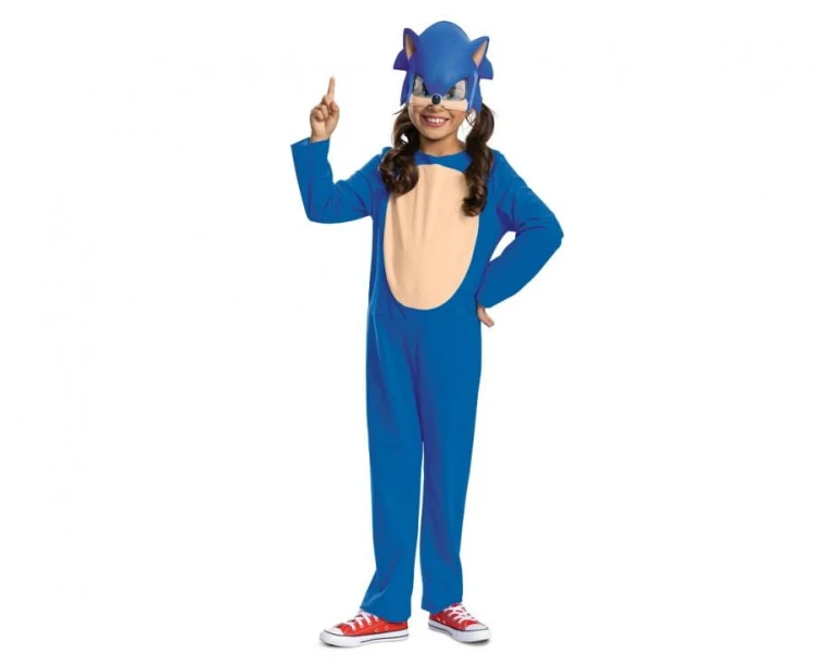 Strój Sonic Basic Przebranie Kostium Kombinezon z maską  rozm. L (10-12 lat)
