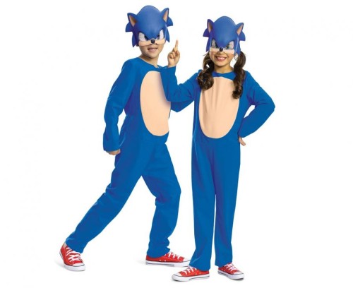 Strój Sonic Basic Przebranie Kostium Kombinezon z maską  rozm. S (4-6 lat)
