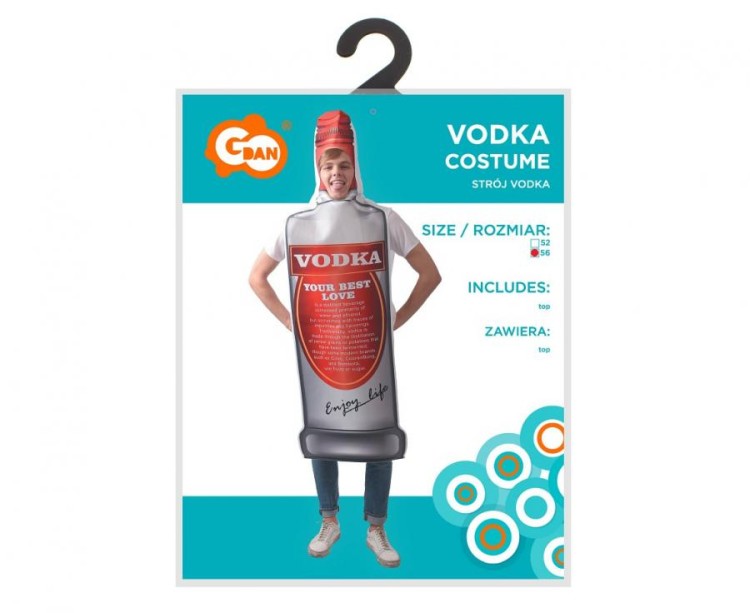 Strój dla dorosłych Vodka Śmieszne Przebranie Wódka Kostium rozm. 56