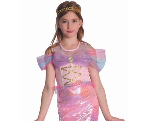 Zestaw dla dzieci Różowa Syrenka Przebranie Kostium Strój rozm. 130/140 cm