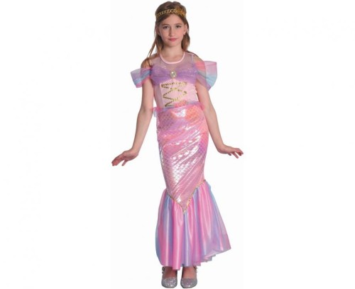 Zestaw dla dzieci Różowa Syrenka Przebranie Kostium Strój rozm. 120/130 cm