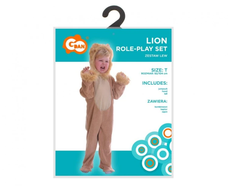 Zestaw dla dzieci Lew Przebranie Kostium Strój Kombinezon rozm. 92/104 cm