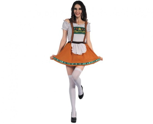 Zestaw dla dorosłych Pomarańczowa Bawarka spódnica na szelkach rozm. S