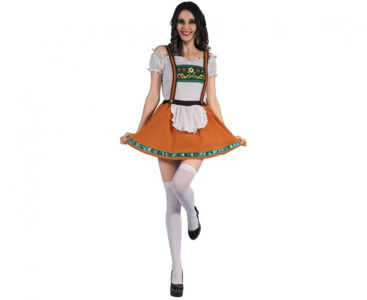 Zestaw dla dorosłych Pomarańczowa Bawarka spódnica na szelkach rozm. S