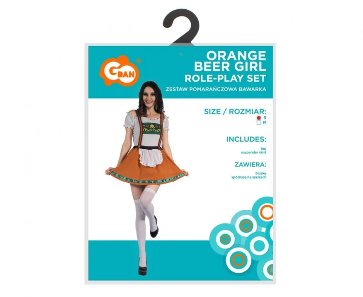 Zestaw dla dorosłych Pomarańczowa Bawarka spódnica na szelkach rozm. S