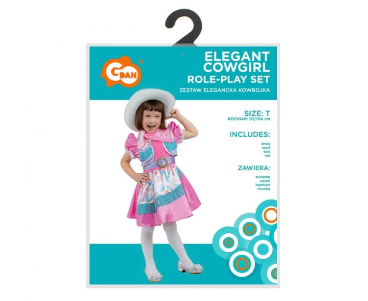 Zestaw dla dzieci Elegancka Kowbojka Przebranie Strój rozm. 92/104 cm