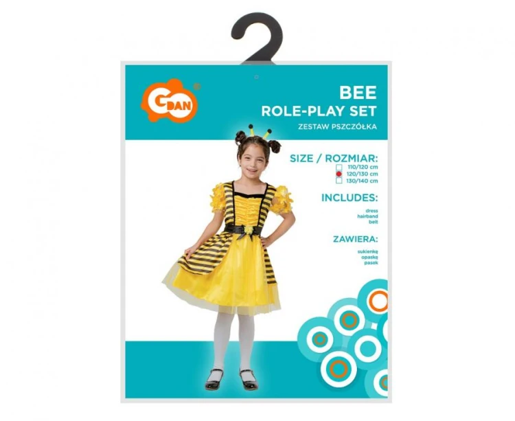 Zestaw dla dzieci Pszczółka Przebranie Strój Kostium rozm. 120/130 cm