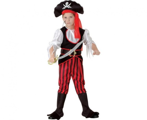 Zestaw dla dzieci Czerwony Pirat Przebranie Strój Kostium rozm.120/130 cm