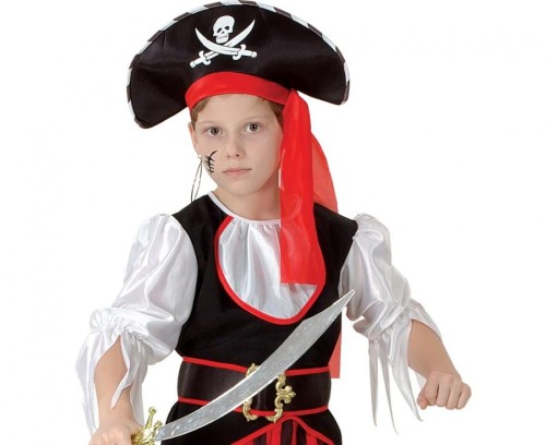 Zestaw dla dzieci Czerwony Pirat Przebranie Strój Kostium rozm.120/130 cm