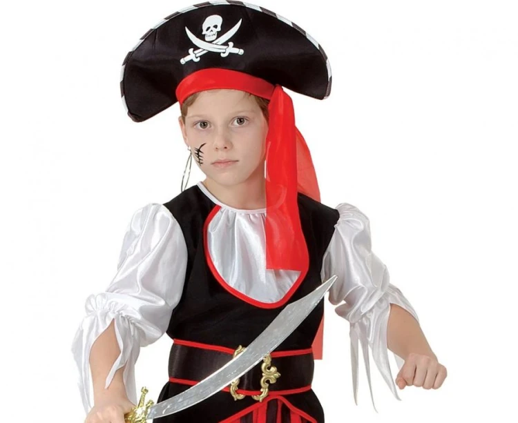 Zestaw dla dzieci Czerwony Pirat Przebranie Strój Kostium rozm.120/130 cm