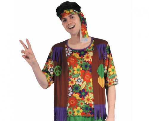 Zestaw dla dorosłych Kolorowy Hipis Przebranie Strój Kostium rozm. 56